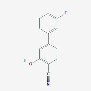 molecular formula C13H8FNO B6340850 2-Cyano-5-(3-fluorophenyl)phenol, 95% CAS No. 1214334-50-5