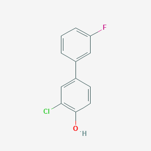 molecular formula C12H8ClFO B6340884 2-Chloro-4-(3-fluorophenyl)phenol, 95% CAS No. 1214360-51-6