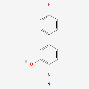 molecular formula C13H8FNO B6340890 2-Cyano-5-(4-fluorophenyl)phenol, 95% CAS No. 1214362-07-8