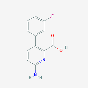 molecular formula C12H9FN2O2 B6340896 6-Amino-3-(3-fluorophenyl)picolinic acid, 95% CAS No. 1214342-46-7