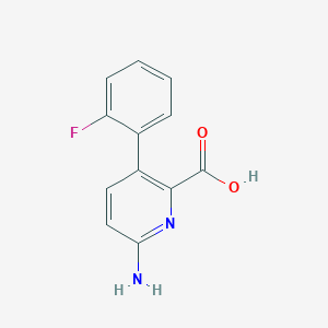 molecular formula C12H9FN2O2 B6340904 6-Amino-3-(2-fluorophenyl)picolinic acid, 95% CAS No. 1214379-48-2
