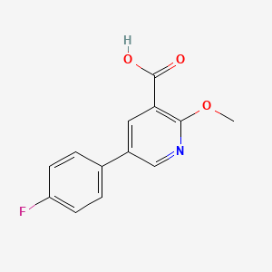 molecular formula C13H10FNO3 B6340923 5-(4-Fluorophenyl)-2-methoxynicotinic acid, 95% CAS No. 1214381-67-5
