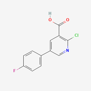 molecular formula C12H7ClFNO2 B6340980 2-Chloro-5-(4-fluorophenyl)-3-pyridinecarboxylic acid CAS No. 1214378-21-8