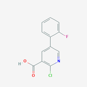 molecular formula C12H7ClFNO2 B6340981 2-Chloro-5-(2-fluorophenyl)nicotinic acid, 95% CAS No. 1214371-98-8