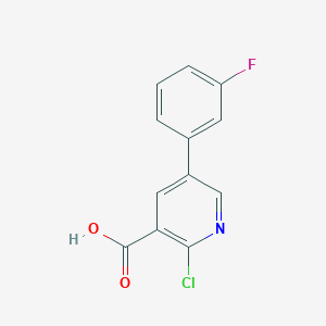 molecular formula C12H7ClFNO2 B6340982 2-Chloro-5-(3-fluorophenyl)nicotinic acid, 95% CAS No. 1214391-34-0