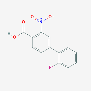 molecular formula C13H8FNO4 B6340987 4-(2-Fluorophenyl)-2-nitrobenzoic acid, 95% CAS No. 1214359-91-7