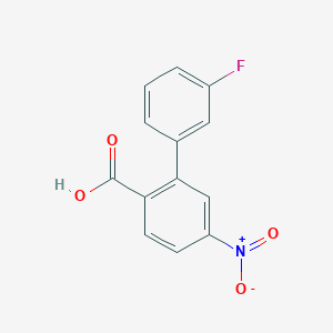 molecular formula C13H8FNO4 B6340993 2-(3-Fluorophenyl)-4-nitrobenzoic acid, 95% CAS No. 1214350-57-8