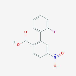 molecular formula C13H8FNO4 B6340998 2-(2-Fluorophenyl)-4-nitrobenzoic acid, 95% CAS No. 1214364-83-6