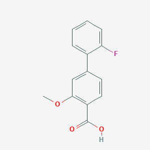 molecular formula C14H11FO3 B6341008 4-(2-Fluorophenyl)-2-methoxybenzoic acid, 95% CAS No. 1214331-48-2