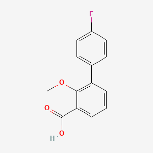molecular formula C14H11FO3 B6341018 3-(4-Fluorophenyl)-2-methoxybenzoic acid, 95% CAS No. 1214346-99-2