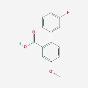 molecular formula C14H11FO3 B6341025 2-(3-Fluorophenyl)-5-methoxybenzoic acid, 95% CAS No. 1179231-21-0