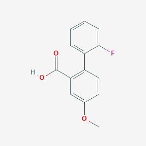 molecular formula C14H11FO3 B6341033 2-(2-Fluorophenyl)-5-methoxybenzoic acid, 95% CAS No. 1214364-05-2