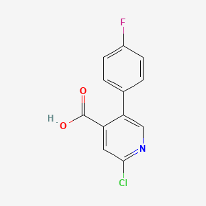 molecular formula C12H7ClFNO2 B6341133 2-Chloro-5-(4-fluorophenyl)isonicotinic acid, 95% CAS No. 1214354-60-5