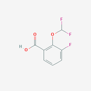 molecular formula C8H5F3O3 B6341144 2-(Difluoromethoxy)-3-fluorobenzoic acid CAS No. 1214372-41-4