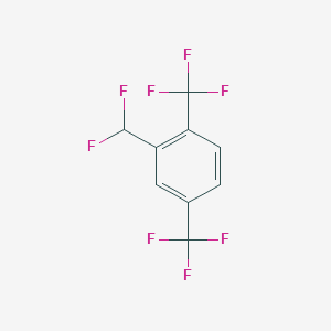 molecular formula C9H4F8 B6341148 2-(Difluoromethyl)-1,4-bis(trifluoromethyl)benzene;  97% CAS No. 393-83-9