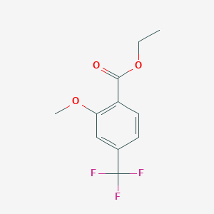 molecular formula C11H11F3O3 B6341198 2-Methoxy-4-trifluoromethyl-benzoic acid ethyl ester, 97% CAS No. 1214367-10-8