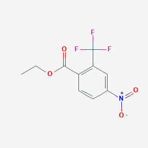 molecular formula C10H8F3NO4 B6341211 4-Nitro-2-trifluoromethyl-benzoic acid ethyl ester, 97% CAS No. 1214346-72-1