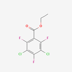 molecular formula C9H5Cl2F3O2 B6341228 3,5-Dichloro-2,4,6-trifluoro-benzoic acid ethyl ester, 97% CAS No. 1214325-38-8