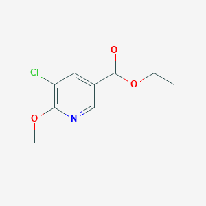 molecular formula C9H10ClNO3 B6341260 Ethyl 3-chloro-2-methoxypyridine-5-carboxylate CAS No. 1214379-15-3
