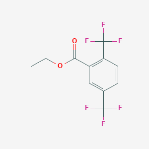 molecular formula C11H8F6O2 B6341267 2,5-Bis-trifluoromethyl-benzoic acid ethyl ester, 97% CAS No. 773136-40-6