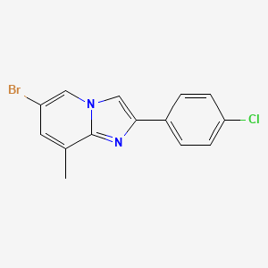 molecular formula C14H10BrClN2 B6341326 6-Bromo-2-(4-chlorophenyl)-8-methylimidazo[1,2-a]pyridine CAS No. 910617-51-5