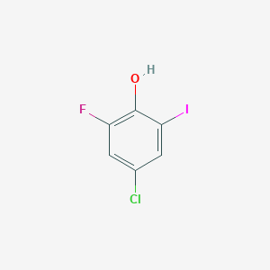 molecular formula C6H3ClFIO B6341347 4-Chloro-2-fluoro-6-iodophenol CAS No. 1192815-08-9
