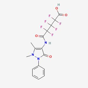 molecular formula C16H13F6N3O4 B6341366 4-(N-(2,3-Dimethyl-5-oxo-1-phenyl(3-pyrazolin-4-yl))carbamoyl)-2,2,3,3,4,4-hexafluorobutanoic acid CAS No. 1024164-03-1