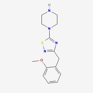molecular formula C14H18N4OS B6341400 1-{3-[(2-Methoxyphenyl)methyl]-1,2,4-thiadiazol-5-yl}piperazine CAS No. 1029718-79-3