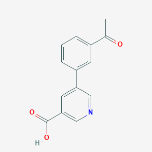 molecular formula C14H11NO3 B6341421 5-(3-Acetylphenyl)nicotinic acid, 95% CAS No. 1048267-40-8