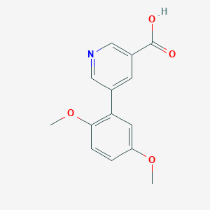 molecular formula C14H13NO4 B6341426 5-(2,5-Dimethoxyphenyl)nicotinic acid, 95% CAS No. 1047046-06-9