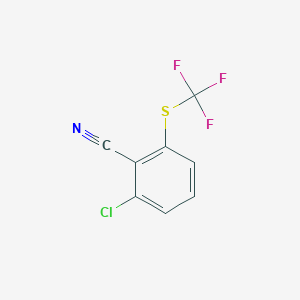 molecular formula C8H3ClF3NS B6341520 2-氯-6-(三氟甲硫基)苯甲腈，97% CAS No. 1159512-54-5