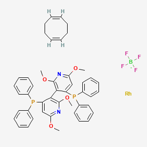 molecular formula C46H46BF4N2O4P2Rh- B6341551 (S)-(-)-2,2',6,6'-Tetramethoxy-4,4'-bis(diphenylphosphino)-3,3'-bipyridine(1,5-cyclooctadiene)rhodium(I) BF4, 97% CAS No. 1174131-02-2