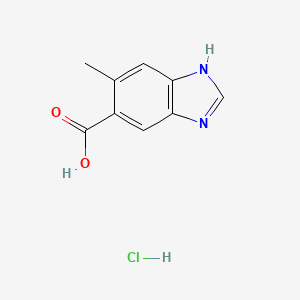 molecular formula C9H9ClN2O2 B6341600 6-Methylbenzimidazole-5-carboxylic acid hydrochloride, 97% CAS No. 10351-77-6
