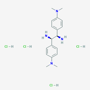molecular formula C18H30Cl4N4 B6341608 (1R,2R)-(+)-1,2-Bis(4-dimethylaminophenyl)ethylenediamine tetrahydrochloride, 98% CAS No. 1055301-15-9