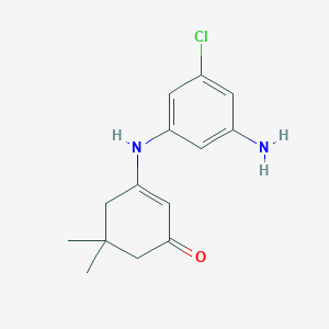molecular formula C14H17ClN2O B6341651 3-((3-Amino-5-chlorophenyl)amino)-5,5-dimethylcyclohex-2-en-1-one CAS No. 1024146-52-8