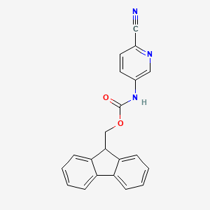 molecular formula C21H15N3O2 B6341660 2-Cyano-5-(Fmoc-amino)pyridine CAS No. 1823243-89-5