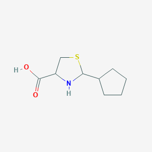 molecular formula C9H15NO2S B6341708 2-环戊基-1,3-噻唑烷-4-羧酸 CAS No. 60864-92-8