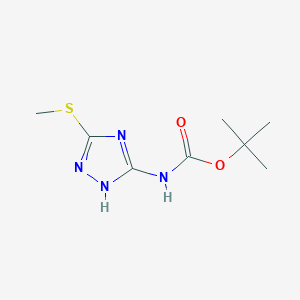 molecular formula C8H14N4O2S B6341727 tert-Butyl N-[5-(methylsulfanyl)-4H-1,2,4-triazol-3-yl]carbamate CAS No. 1021268-37-0