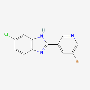 molecular formula C12H7BrClN3 B6341739 2-(5-Bromopyridin-3-yl)-6-chloro-1H-1,3-benzodiazole CAS No. 1035818-95-1