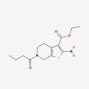molecular formula C14H20N2O3S B6341762 Ethyl 2-amino-6-butanoyl-4H,5H,6H,7H-thieno[2,3-c]pyridine-3-carboxylate CAS No. 1148027-17-1