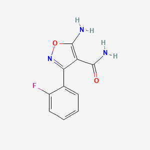molecular formula C10H8FN3O2 B6341772 5-Amino-3-(2-fluorophenyl)-1,2-oxazole-4-carboxamide CAS No. 1005509-34-1