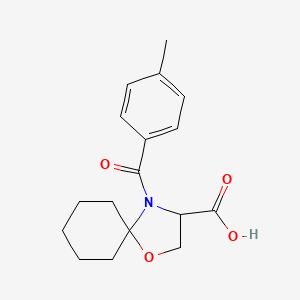 molecular formula C17H21NO4 B6341787 4-(4-甲基苯甲酰)-1-氧杂-4-氮杂螺[4.5]癸烷-3-羧酸 CAS No. 1214025-94-1
