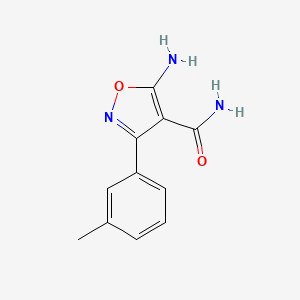 molecular formula C11H11N3O2 B6341791 5-Amino-3-(3-methylphenyl)-1,2-oxazole-4-carboxamide CAS No. 1005509-32-9