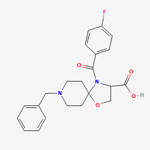 molecular formula C22H23FN2O4 B6341806 8-Benzyl-4-(4-fluorobenzoyl)-1-oxa-4,8-diazaspiro[4.5]decane-3-carboxylic acid CAS No. 1214082-38-8