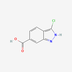 molecular formula C8H5ClN2O2 B6341839 3-Chloro-1H-indazole-6-carboxylic acid, 95% CAS No. 1086391-21-0
