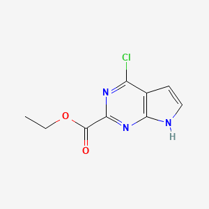 molecular formula C9H8ClN3O2 B6341849 4-氯-1H-吡咯并[2,3-d]嘧啶-2-羧酸乙酯 CAS No. 1209749-81-4