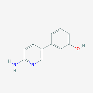 molecular formula C11H10N2O B6341873 3-(6-Aminopyridin-3-yl)phenol, 95% CAS No. 1159819-51-8