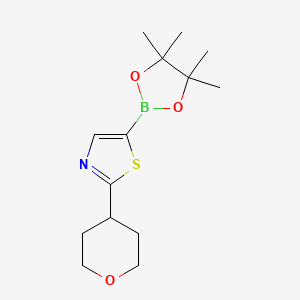 molecular formula C14H22BNO3S B6341898 2-(Tetrahydropyran-4-yl)thiazole-5-boronic acid pinacol ester CAS No. 1402172-22-8