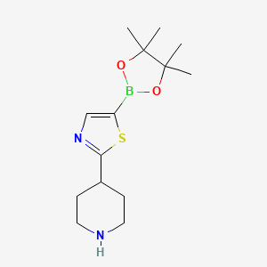 molecular formula C14H23BN2O2S B6341901 2-(Piperidin-4-yl)thiazole-5-boronic acid pinacol ester CAS No. 1402166-68-0