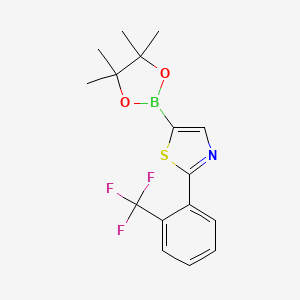 molecular formula C16H17BF3NO2S B6341915 2-(2-Trifluoromethylphenyl)thiazole-5-boronic acid pinacol ester CAS No. 1402237-83-5